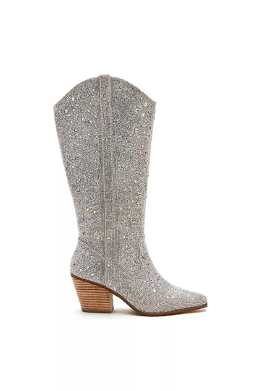 boots for stylish snowy adventures-Nashville Rhinestone Boots In Clear