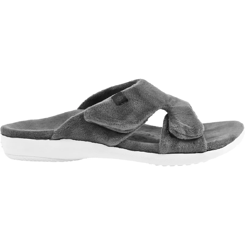 Slippers with library calm-Women's Spenco Kholo Visa Charcoal Fabric