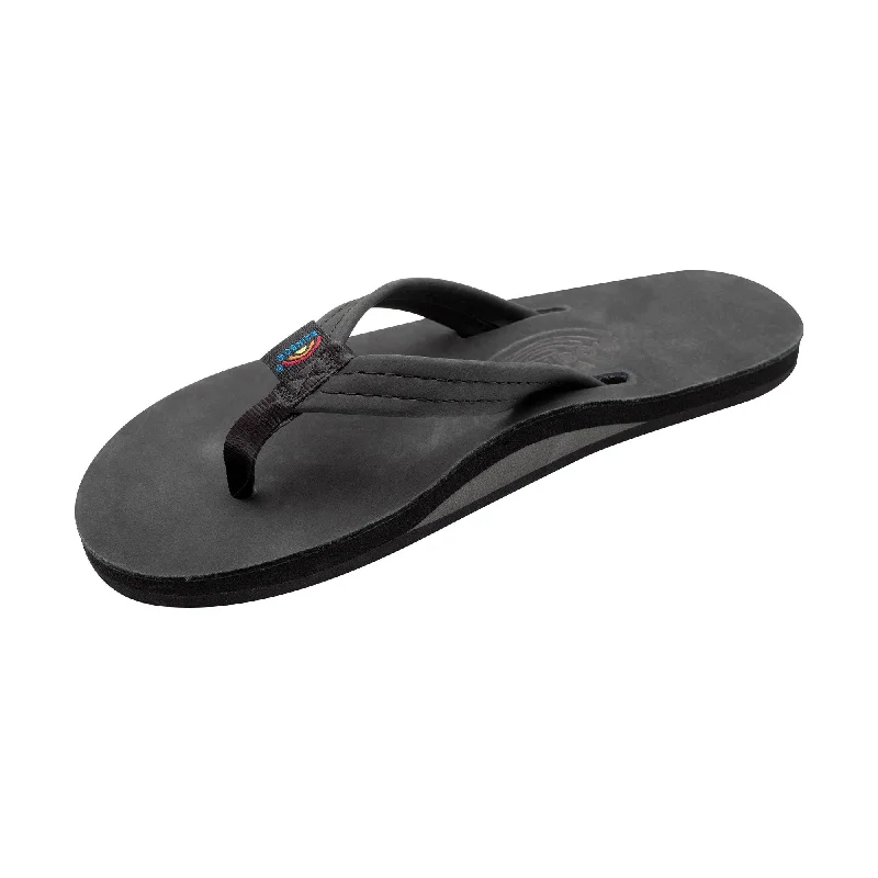 Sandals for informal occasions-Rainbow Single Premier Leather Women's Sandals - Black