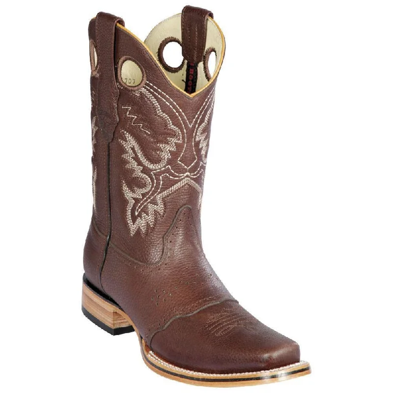 boots for outdoor workers in cold weather-Los Altos 814C2707 Men's Brown Genuine Grisly Rodeo Boots