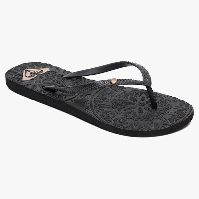 Sandals for walking tours-Roxy Antilles Women's Sandals - Black