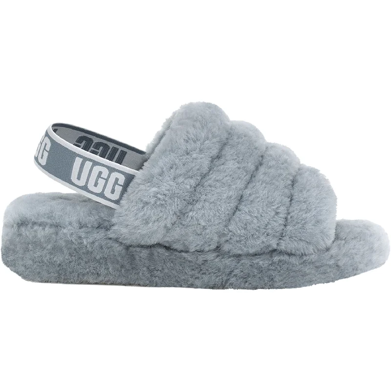 Slippers for every day-Women's UGG Fluff Yeah Slide Ash Fog Sheepskin