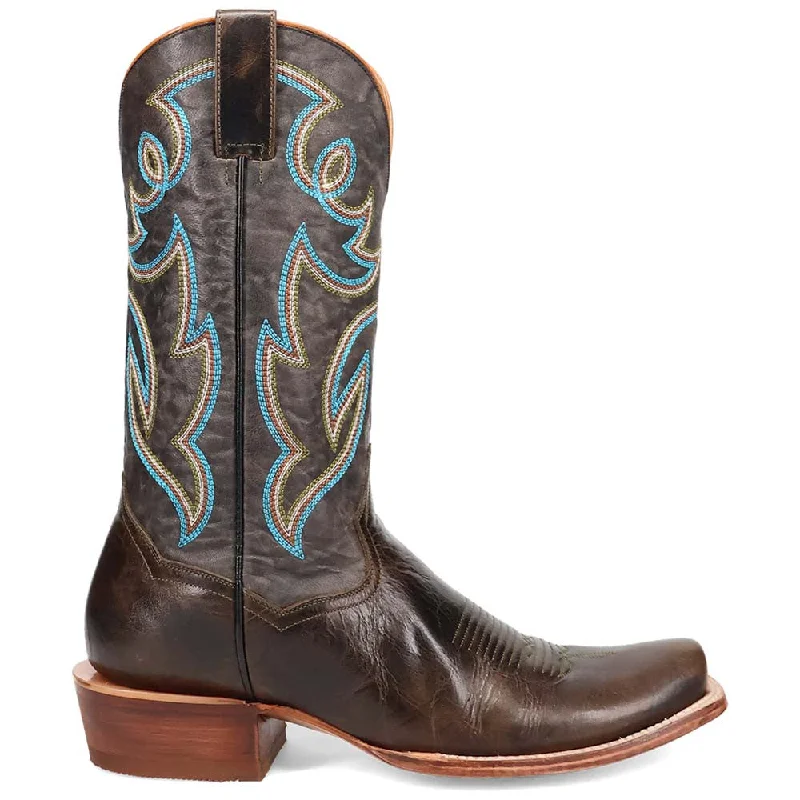 boots with waterproof outer for winter-Dan Post Men's Freeman Brown/Gray Leather Western Boots