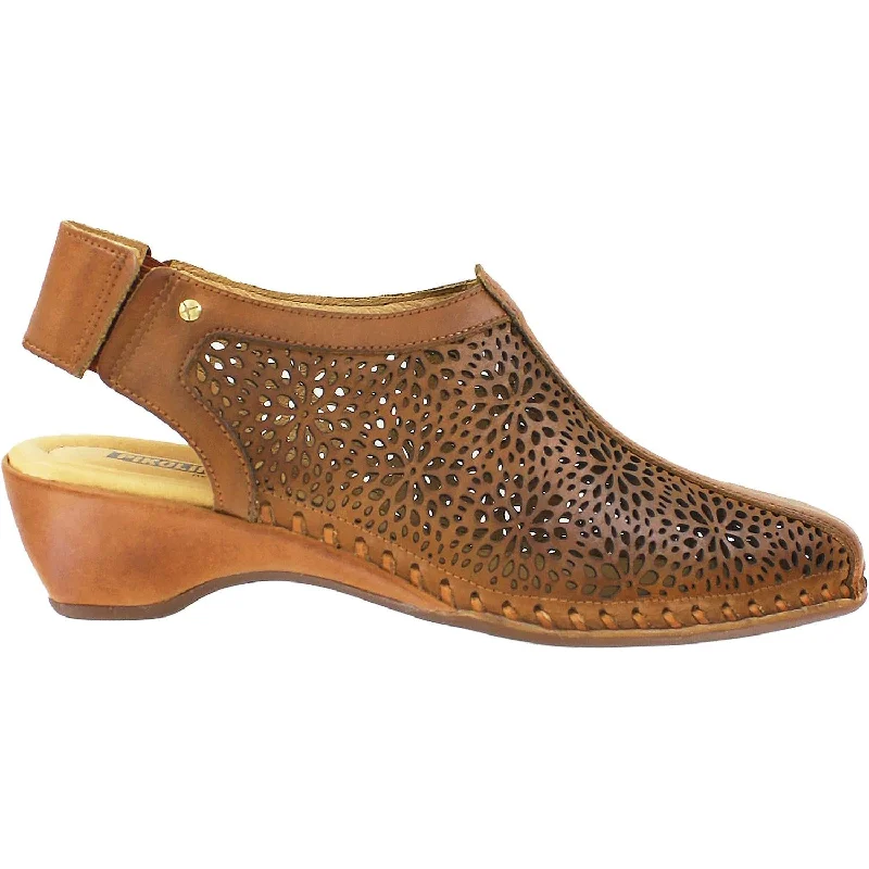 Fashion dress shoes with anti-bacterial-Women's Pikolinos Romana 696-1662 Brandy Leather