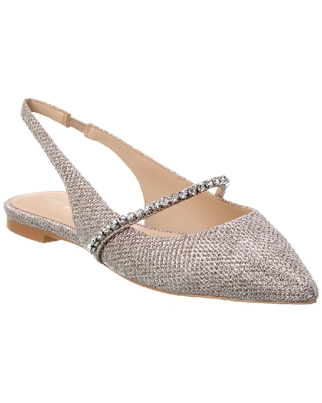 Flats with rooftop charm-Stuart Weitzman Crystalline Mesh Slingback Flat