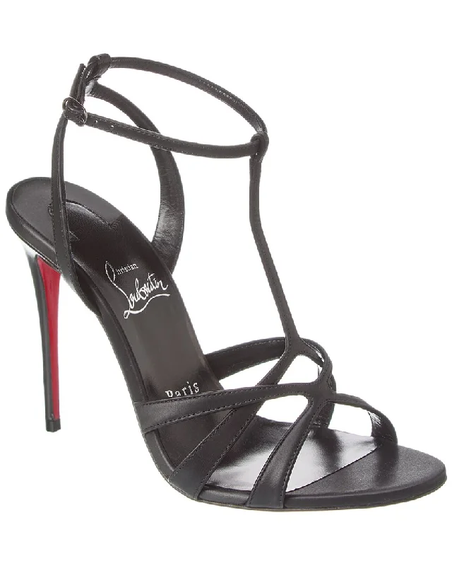 Sandals with unique finish-Christian Louboutin Tangueva 100 Leather Sandal