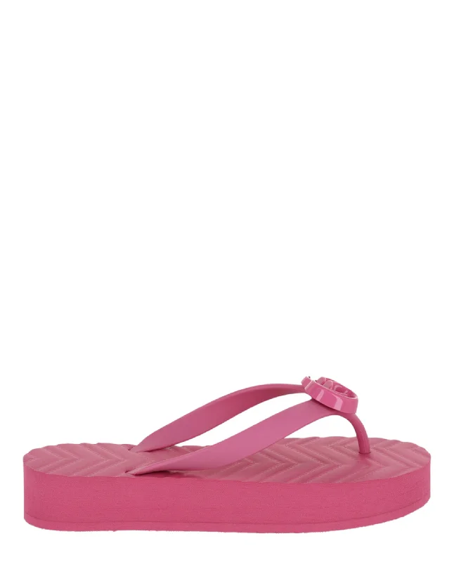 Sandals with playful details-Chevron Logo Thong Sandals