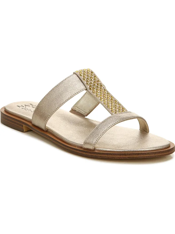 Sandals for chic outdoor vibes-Farica Womens Embellished Slide Sandals