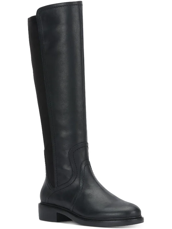 comfortable boots for working outdoors-Quenbew Womens Leather Tall Knee-High Boots