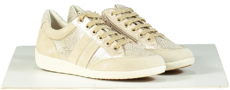 Geox Beige / Gold Lightweight Mira Trainers EU 36 UK 3