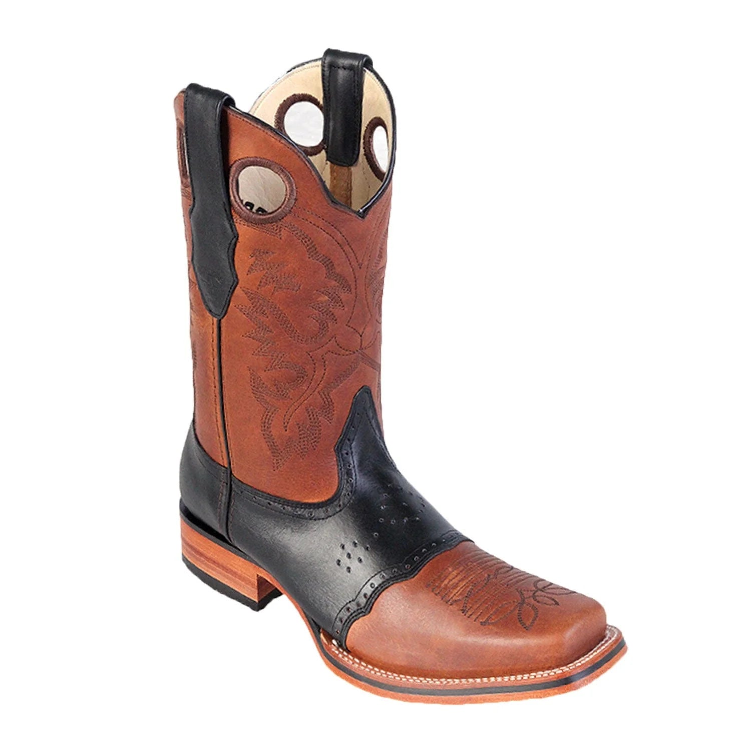 boots for snowy conditions and rugged terrain-Los Altos 8142751 Men's Honey Black Genuine Grisly Rodeo Boots