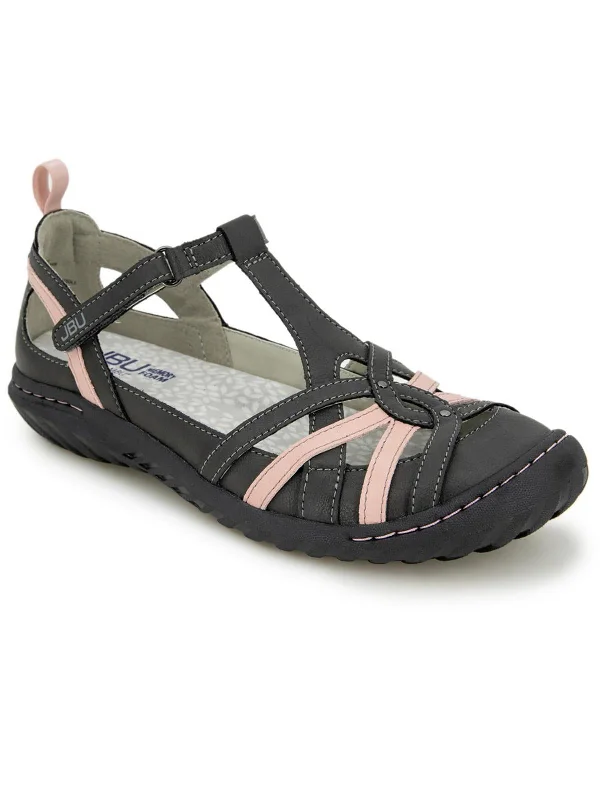 Flats with exposed brick-Dove Womens Faux Leather Strappy Mary Janes