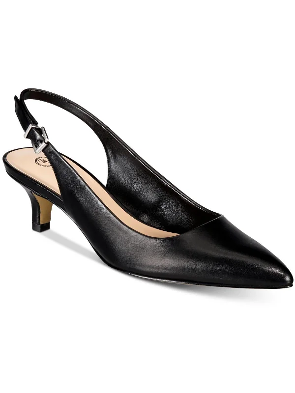 Scarlett Womens Leather Slingback Pumps