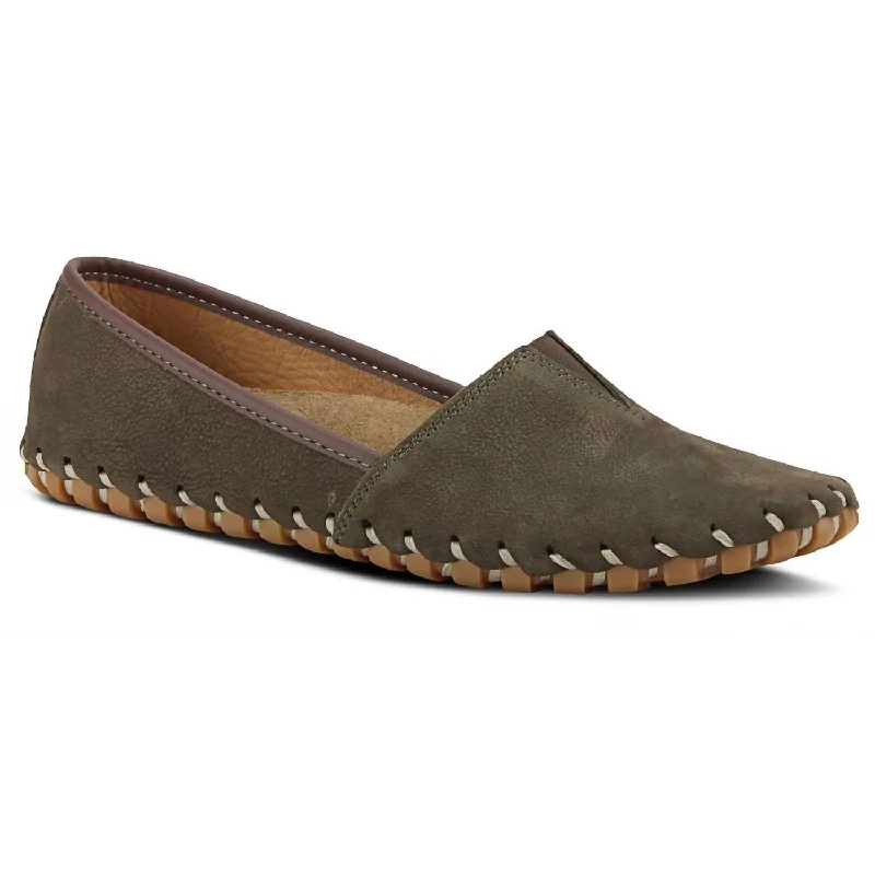 Stylish flats with lofts-Women's Kathaleta Slip On Shoes In Dark Olive