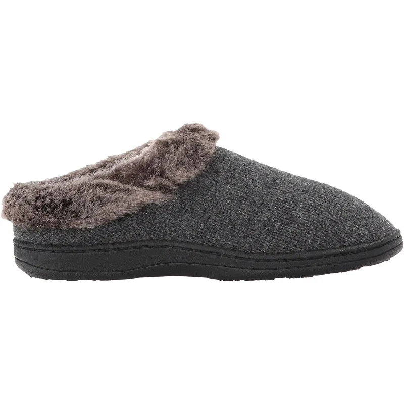 Slippers with soft weave-Women's Chinchilla Clog Rag Dark Charcoal Heather