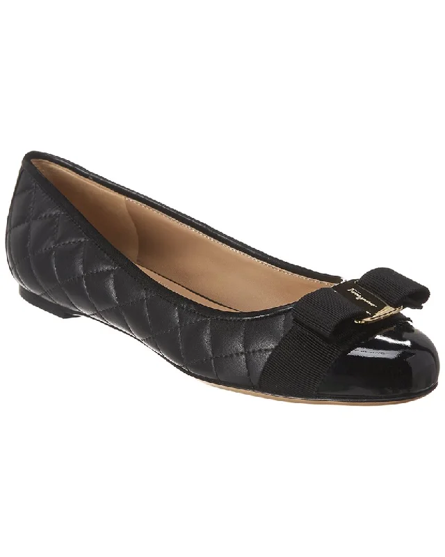 Stylish flats with charm-Ferragamo Varina Quilted Leather Ballet Flat