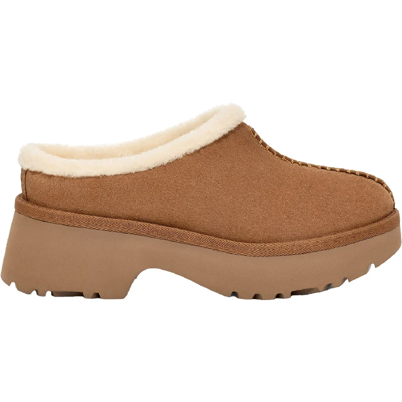 Slippers with heat retention-Women's UGG New Heights Cozy Clog Chestnut Suede