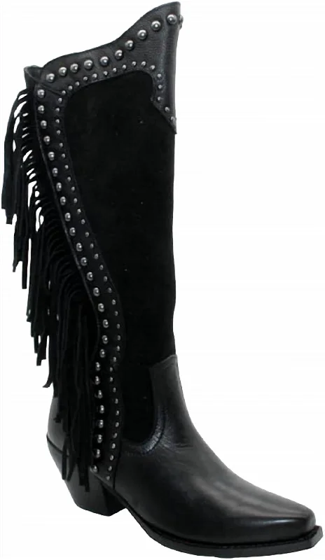 boots with extra arch support-Palomino Lather Boot In Black