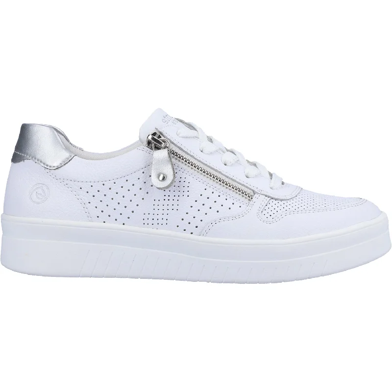 Casual Shoes with Beat-Women's Remonte D0J02-80 Kendra 02 White/Silver Leather