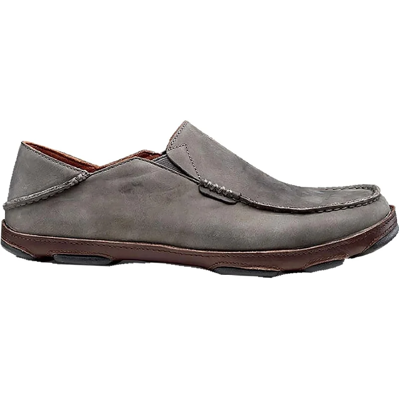 Casual Shoes for Casual Grass-Men's OluKai Moloa Storm Grey Nubuck