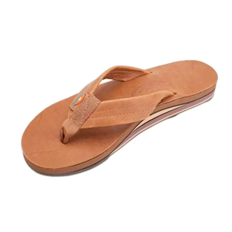 Sandals for beach parties-Rainbow Double Thick Classic Leather Women's Sandals - Tan/Brown