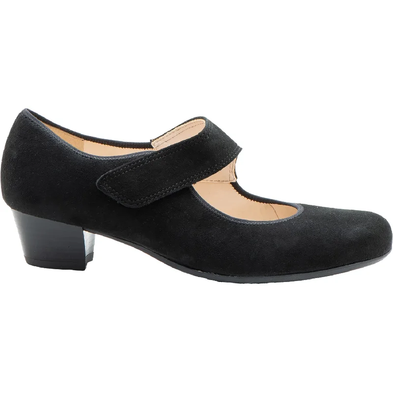 Fashion dress shoes with magazine-Women's Ara Callico II Black Kid Suede