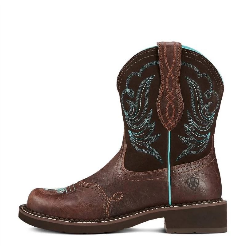 boots with high-quality waterproof material-Women's Fatbaby Heritage Dapper Western Boots In Royal Chocolate/fudge