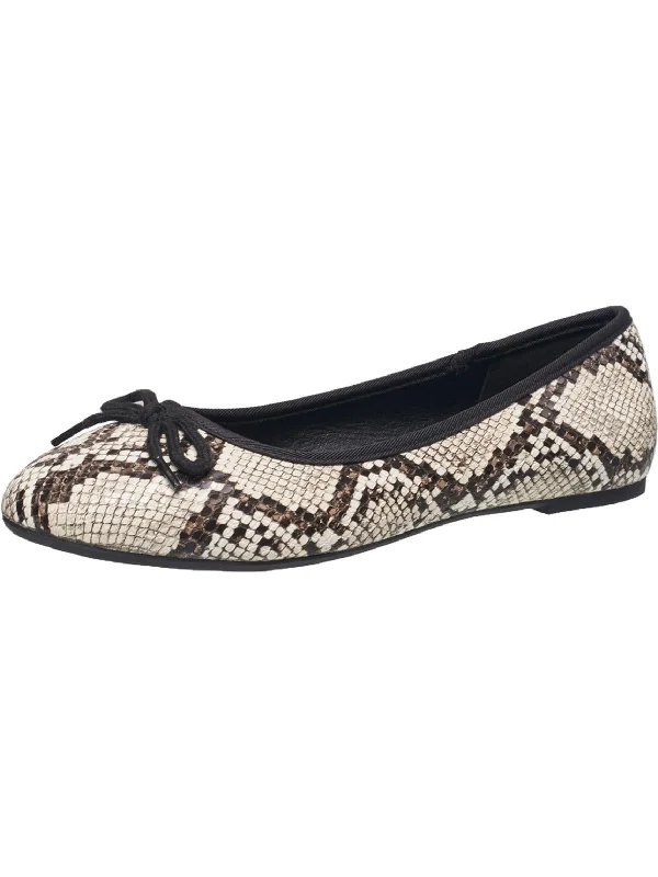 Flats near scenic drives-Diana Womens Faux Leather Snake Print Ballet Flats