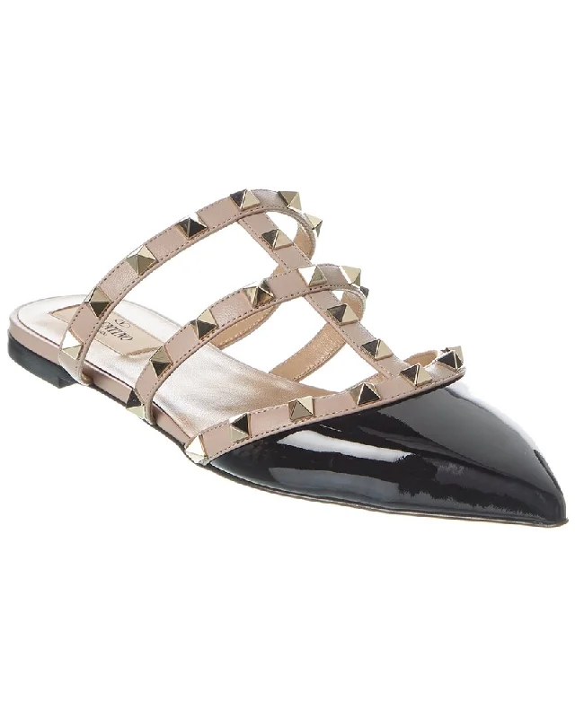 Cheap flats with character-Valentino Rockstud Caged Patent Flat