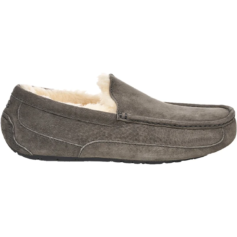 Slippers with soft tops-Men's UGG Ascot Charcoal Suede