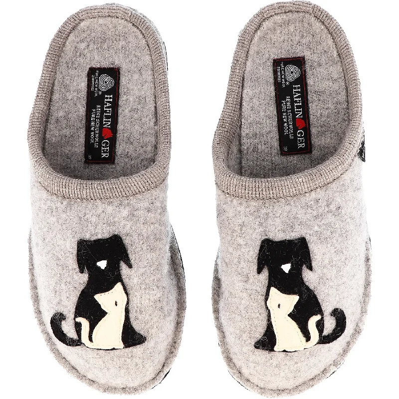 Slippers for foot relief-Women's Haflinger Canegatto Silver Grey Wool