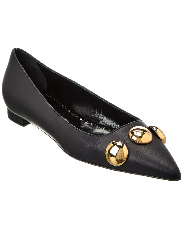 Flats with sleek charm-Manolo Blahnik Chappa Leather Flat