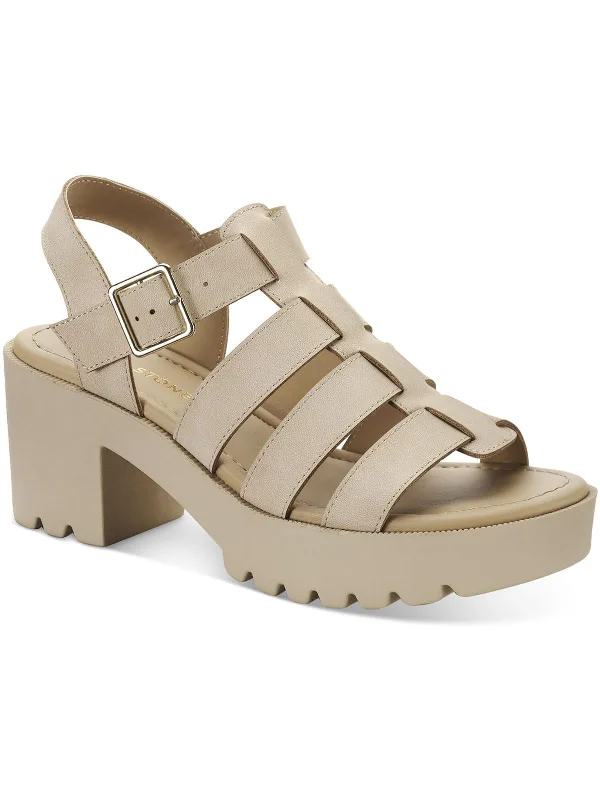 Sandals for stylish outdoor gatherings-Daisee Womens Faux Leather Platform Block Heels