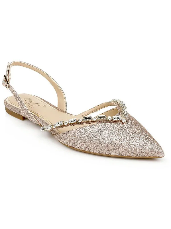 Modern flats with decks-Camden Womens Glitter Embellished Slingbacks