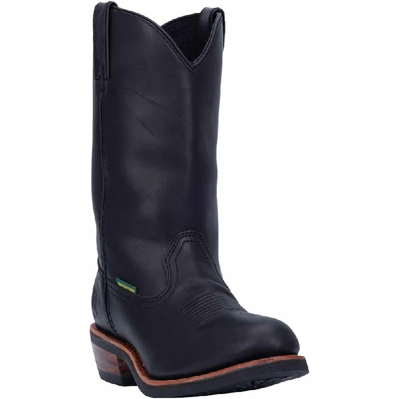 boots with stylish zipper details-Dan Post Black Distressed Leather Boots