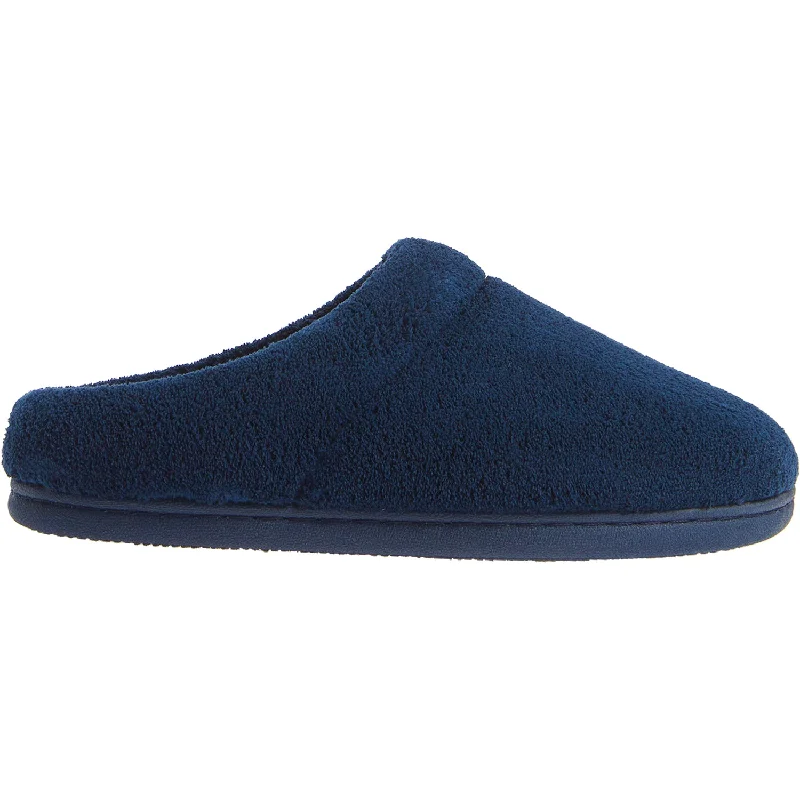 Slippers with soft yarn-Women's Tempur-Pedic Windsock Navy Terry Cloth