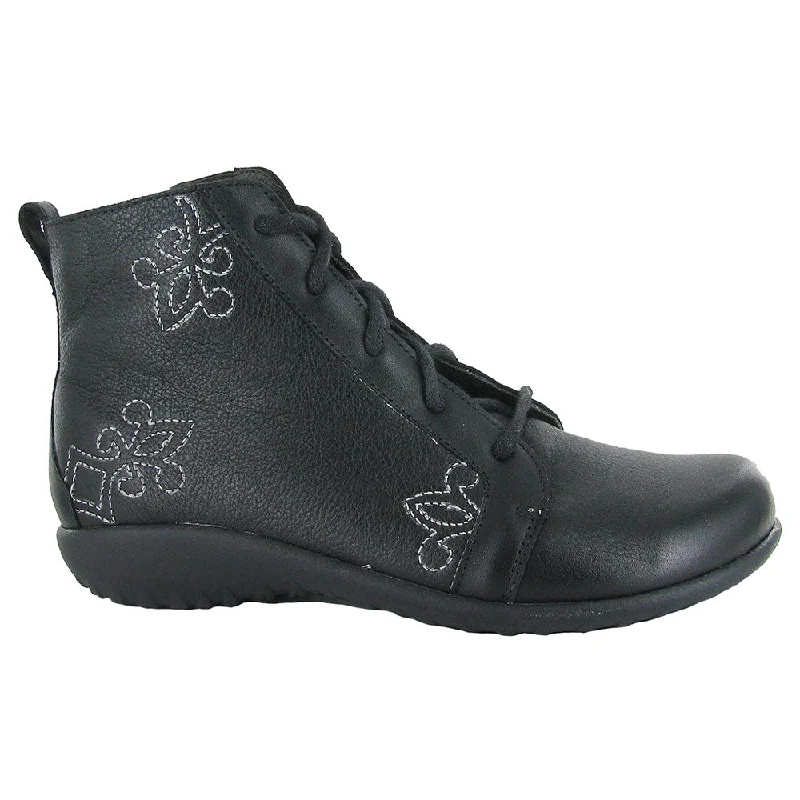 boots for summer weather-Manga Embroidered Lace Up Bootie (11024)