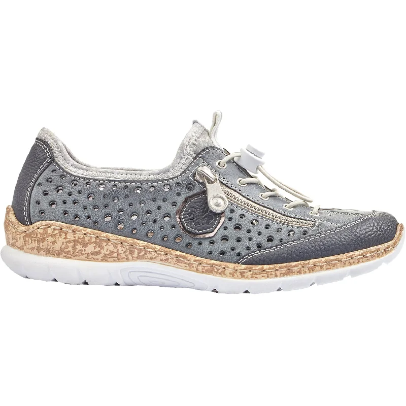 Casual Shoes Sleek Look-Women's Rieker N42P6-14 Nikita P6 Pazific/Atlantic/Argento Synthetic