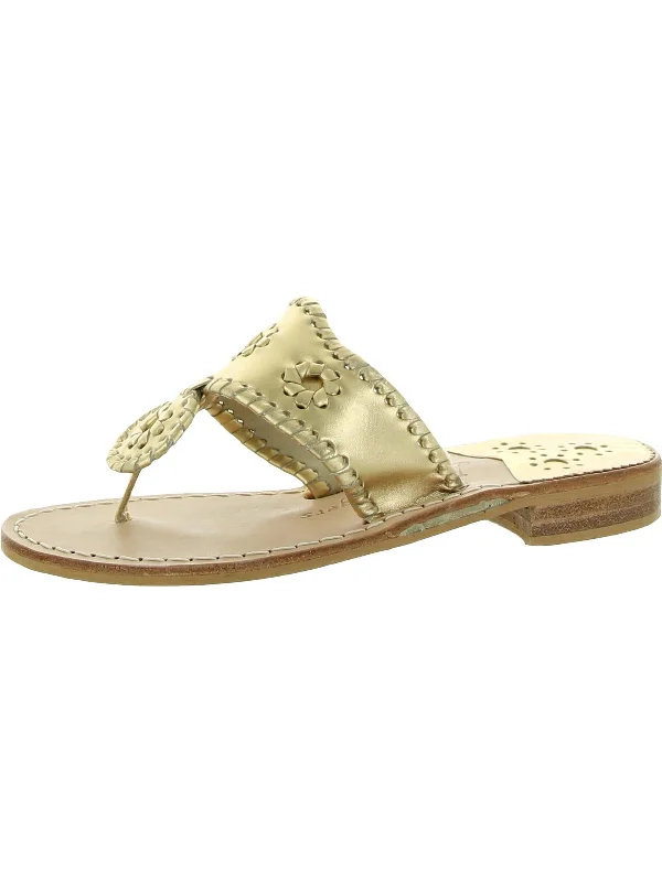 Sandals with suede detailing-Jacks Flat Sandal Womens Leather Metallic Slide Sandals