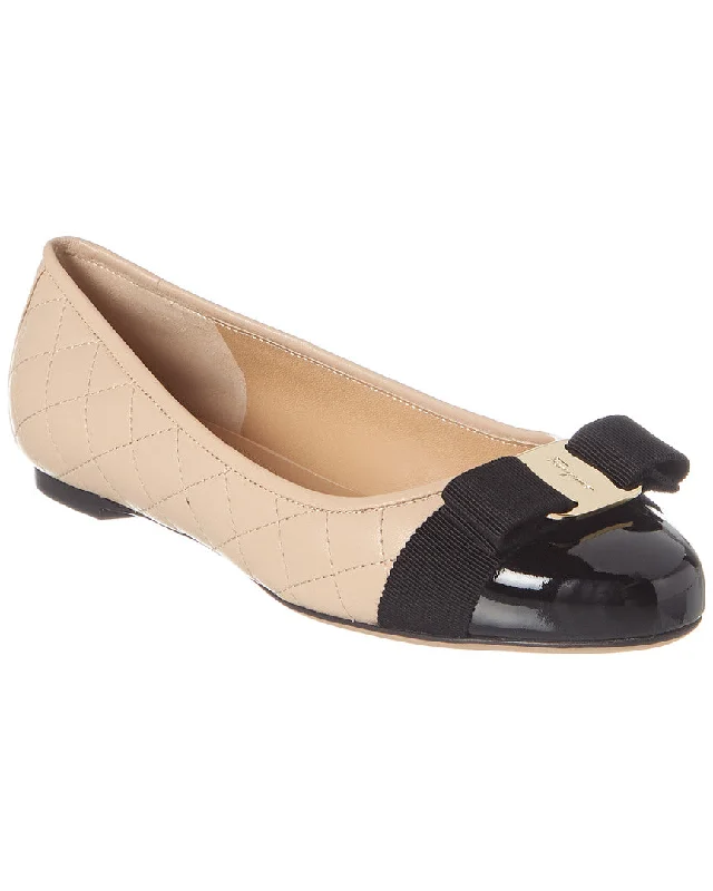 Luxury flats with views-Salvatore Ferragamo Varina Quilted Leather Ballet Flat