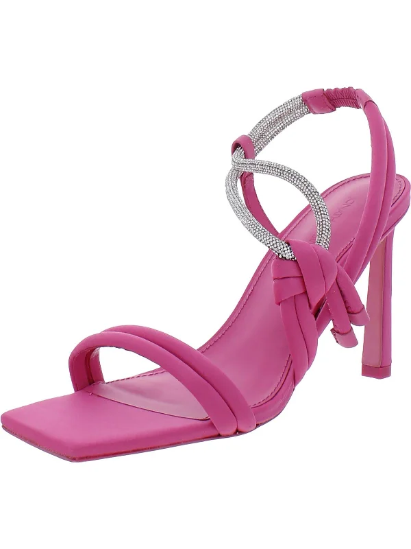 Narrow fit Sandals-Cassie Womens Satin Rhinestone Heels