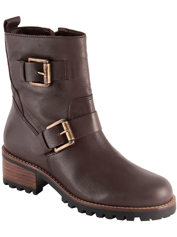 boots for rugged weather conditions-PALMAR Womens Double strap and buckle waterproof boo Scuff resistant stacked heel Waterproof & Weather Resistant