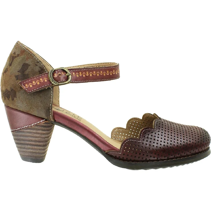 Fashion dress shoes with socks-Women's Spring Step Parchelle Bordeaux Multi Leather