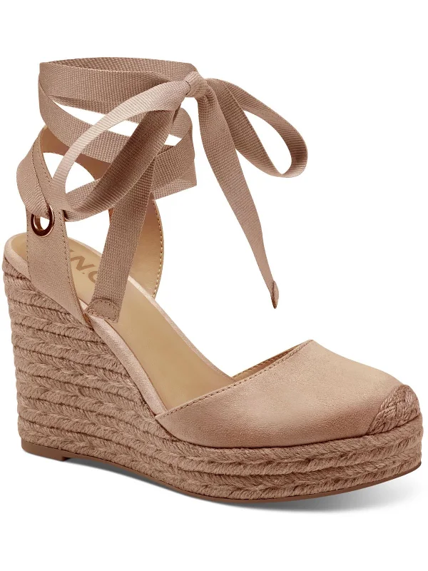 Sandals for long walks on the beach-Maisie Womens Faux Suede Padded Insole Wedge Sandals