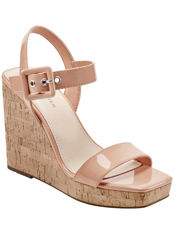 Sandals for tropical destinations-Lukey Womens Cork Open Toe Wedge Sandals