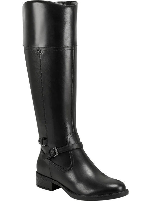 trendy boots for casual business attire-Leigh Womens Zipper Tall Riding Boots