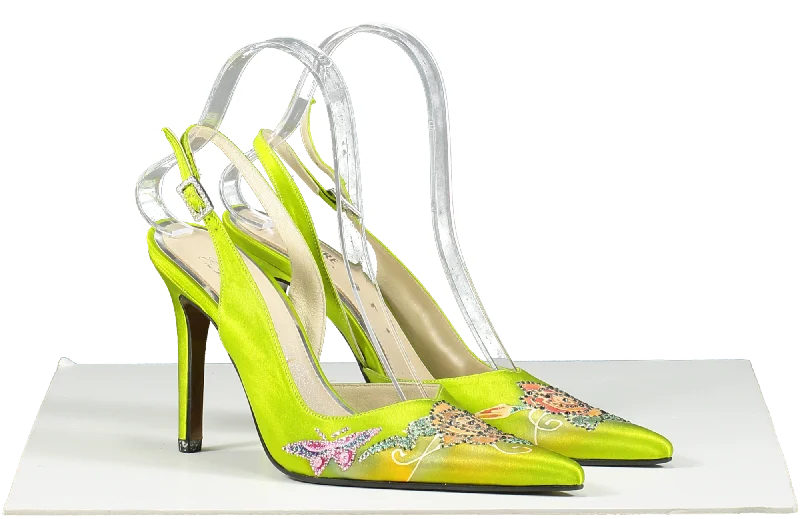 LEWRE Lewre X Eric Way Green Bespoke Satin Embellished Shoes UK 3 EU 36 👠