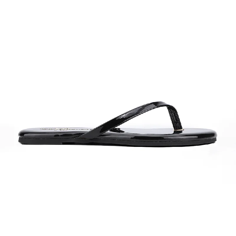 Sandals for sporting events-Rivington Flip Flop in Black Patent