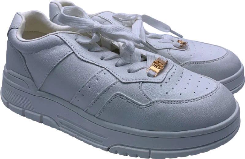 Affordable athletic shoes-New Look White Leather Sneakers UK 4