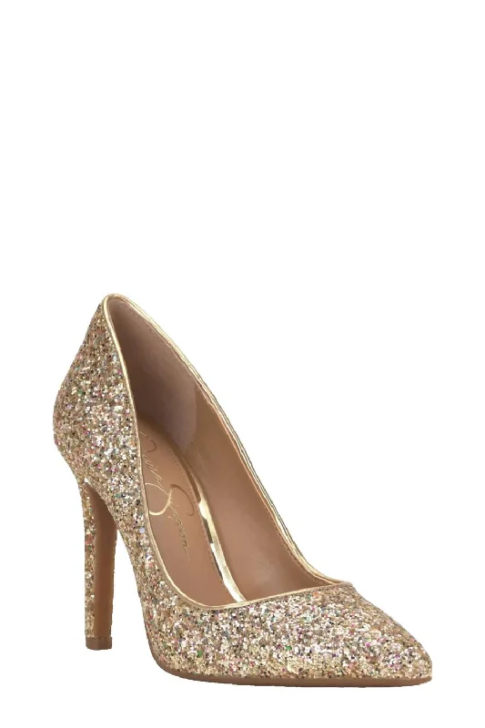 Cassani Pumps In Party Gold